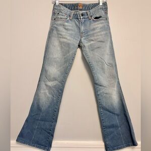 7 for all Mankind by Jerome Dahan A pocket Flared‎ Jeans Size 27 Y2k Great Fade!